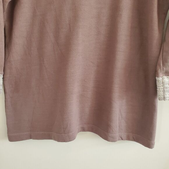 Fresh Produce Sunset Sweatshirt Medium Brown French Terry Casual Atheisure Relax - Picture 3 of 12